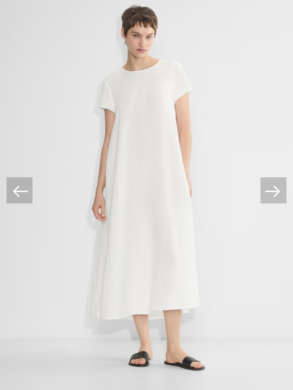 Aritzia The Group Allay Linen Simple White Maxi Dress Y2K Cottagecore Chic Retro